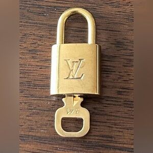 Authentic Vintage Louis Vuitton Brass Lock & Key #341